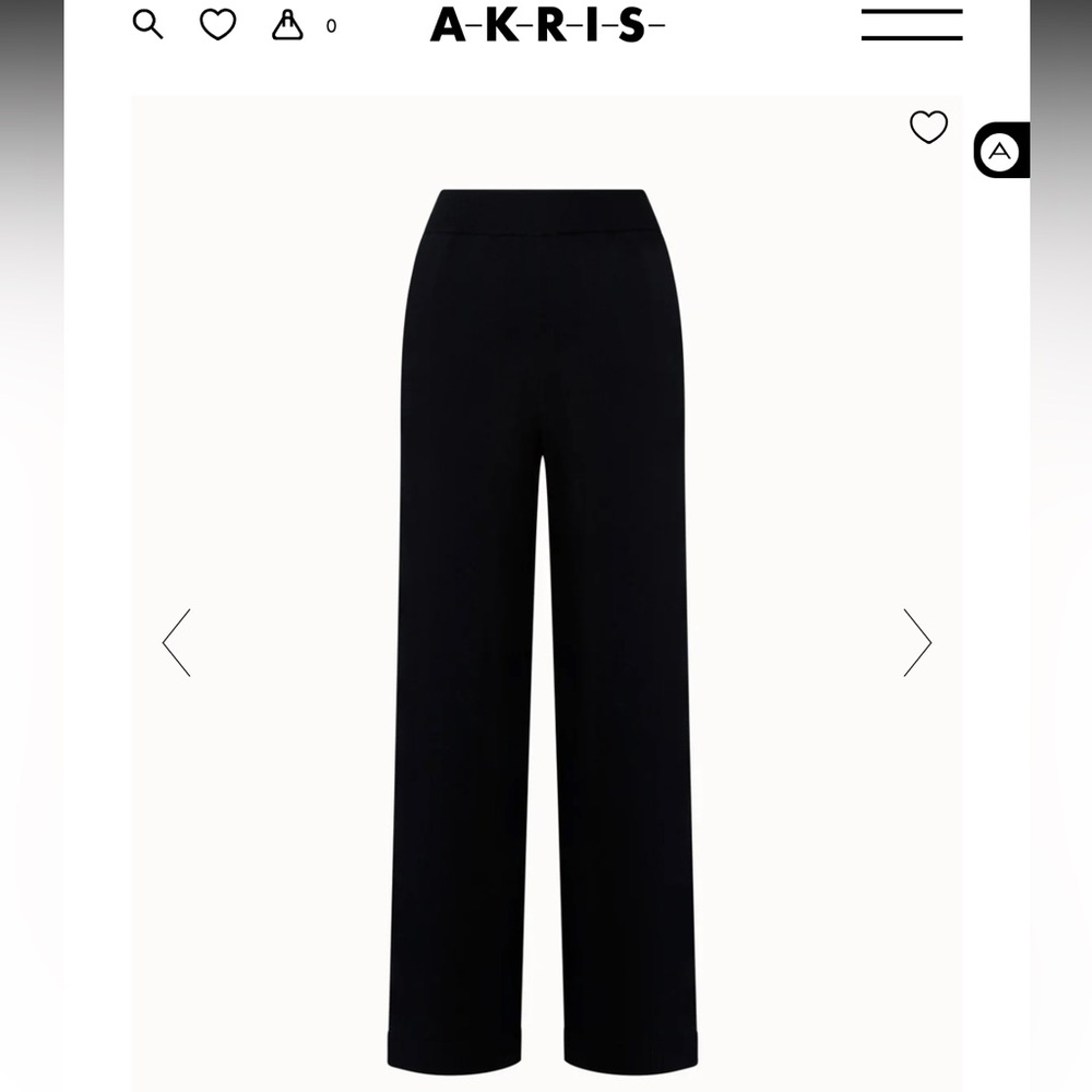 Black Akris Knitted Wool Wide Leg Pants